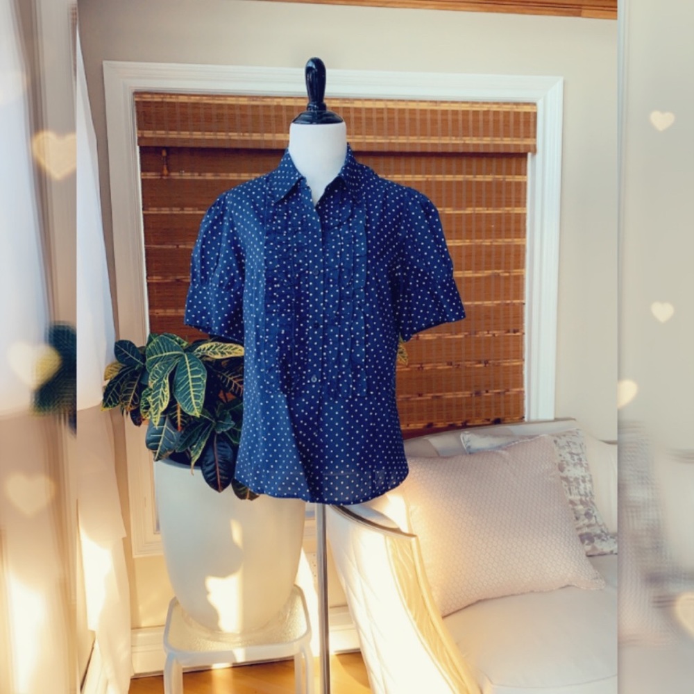 Polka dot button down shirt from Boston Proper